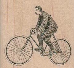 Man On Bicycle 2 1/2 X 2 1/4