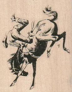 Horse Bucking Cowboy 2 1/2 X 3