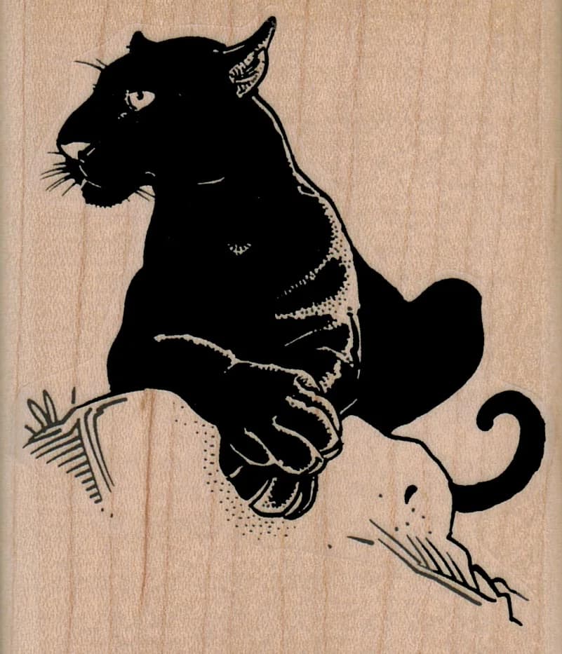 Panther On Rock 2 3/4 X 3 1/4