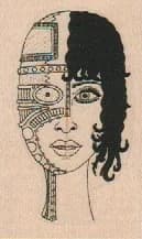 Steampunk Lady Face 1 1/2 X 2 1/4