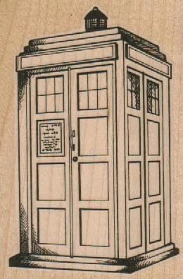 Blue Police Box By Susan M. Brown 2 3/4 X 4