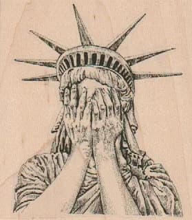 Weeping Statue Of Liberty 3 X 3 1/4