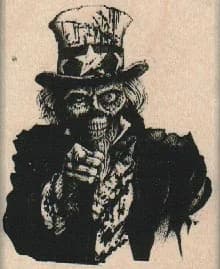 Undead Uncle Sam 2 1/4 X 2 3/4