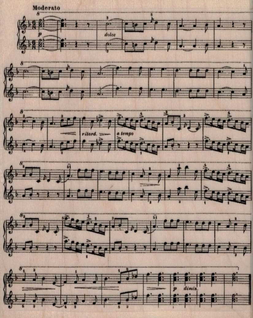 Sheet Music Background 4 1/4 X 5 1/4