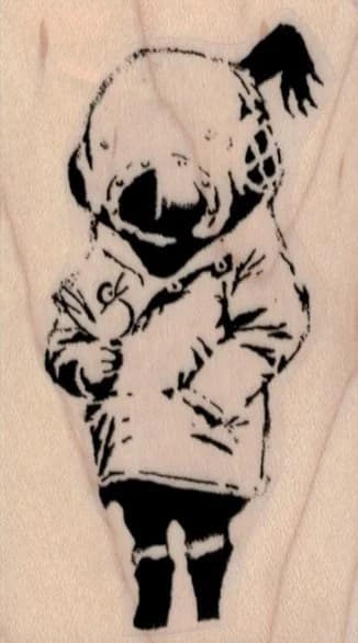 Banksy Diving Helmet Boy 1 3/4 X 3