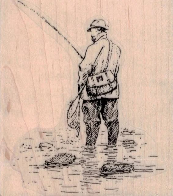 Man Fishing 3 X 3 1/4