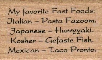 My Favorite Fast Foods/italian 1 1/2 X 2 1/4