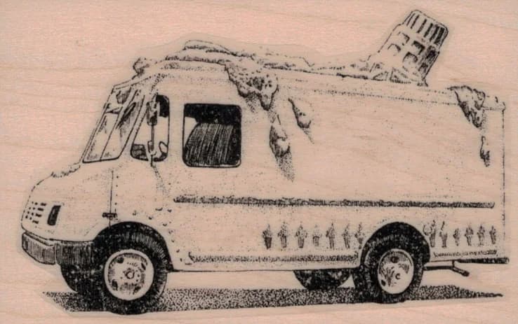 Melted Ice Cream Truck 2 1/2 X 3 3/4