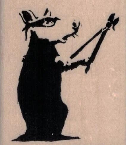 Banksy Bolt Cutter Rat Thief 2 1/4 X 2 1/2