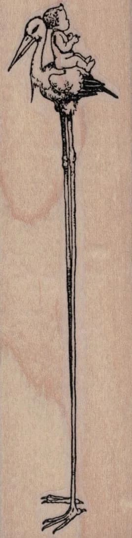 Tall Stork And Baby 1 1/2 X 5 1/2
