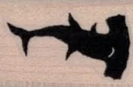 Hammerhead Shark Silhouette 3/4 X 1