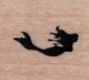 Tiny Mermaid Silhouette 3/4 X 3/4