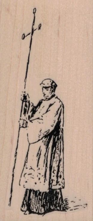 Priest Carrying Cross 1 3/4 X 3 3/4