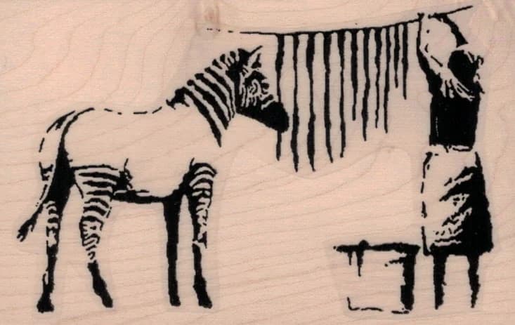 Banksy Zebra Washing 2 1/2 X 3 3/4