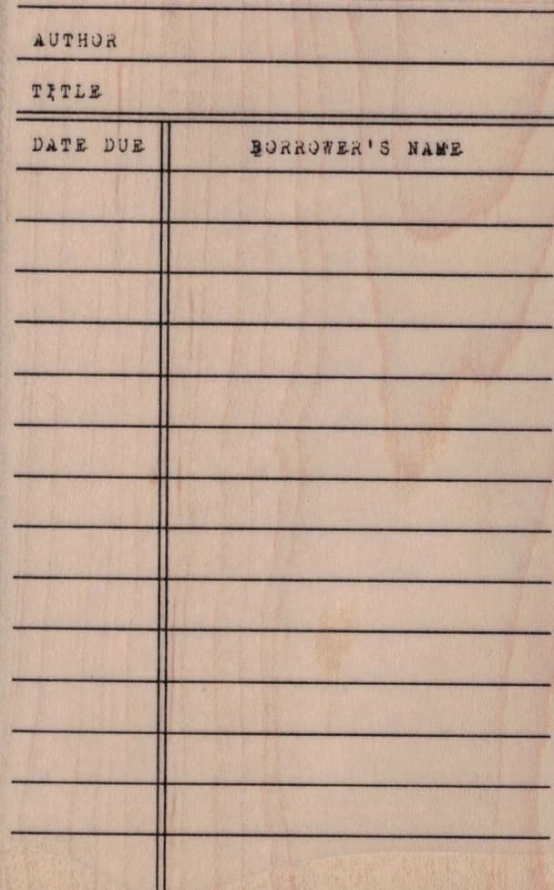 Library Return Card 3 1/4 X 5