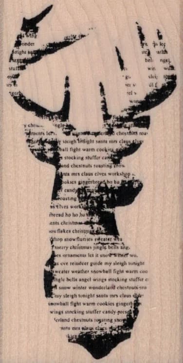 Christmas Saying Reindeer Head 2 X 3 3/4