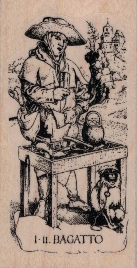 Tarot I- Il Bagatto The Magician 1 3/4 X 3 1/4