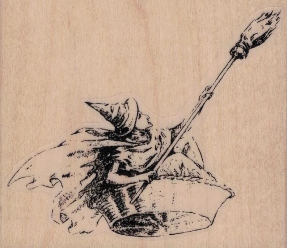 Witch In Basket 3 1/4 X 2 3/4