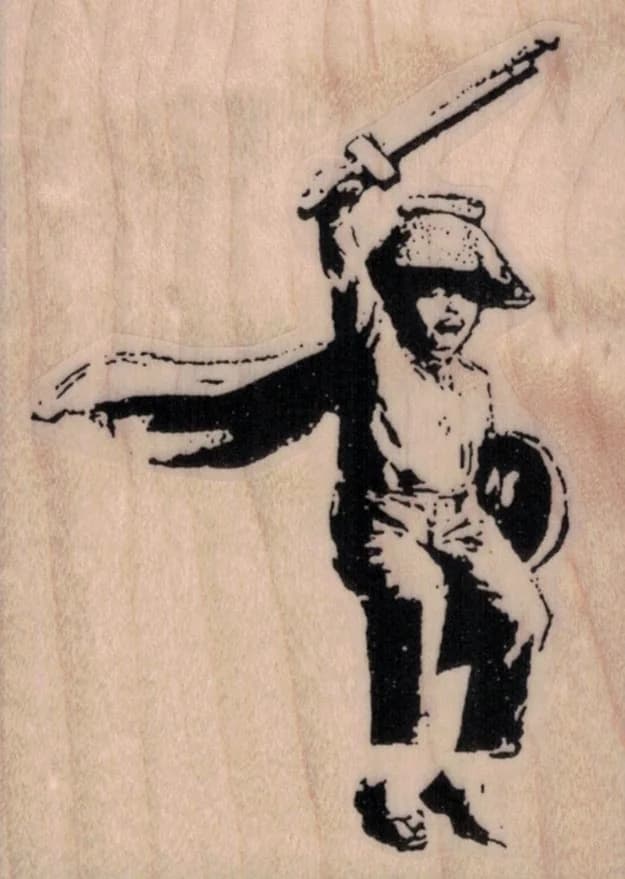 Banksy Boy Playing 2 1/4 X 3