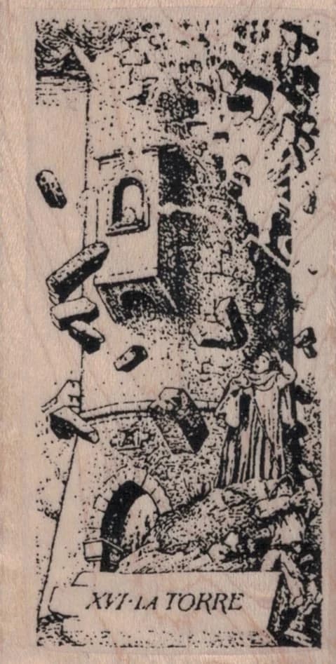 Tarot Xvi The Tower 1 3/4 X 3 1/4