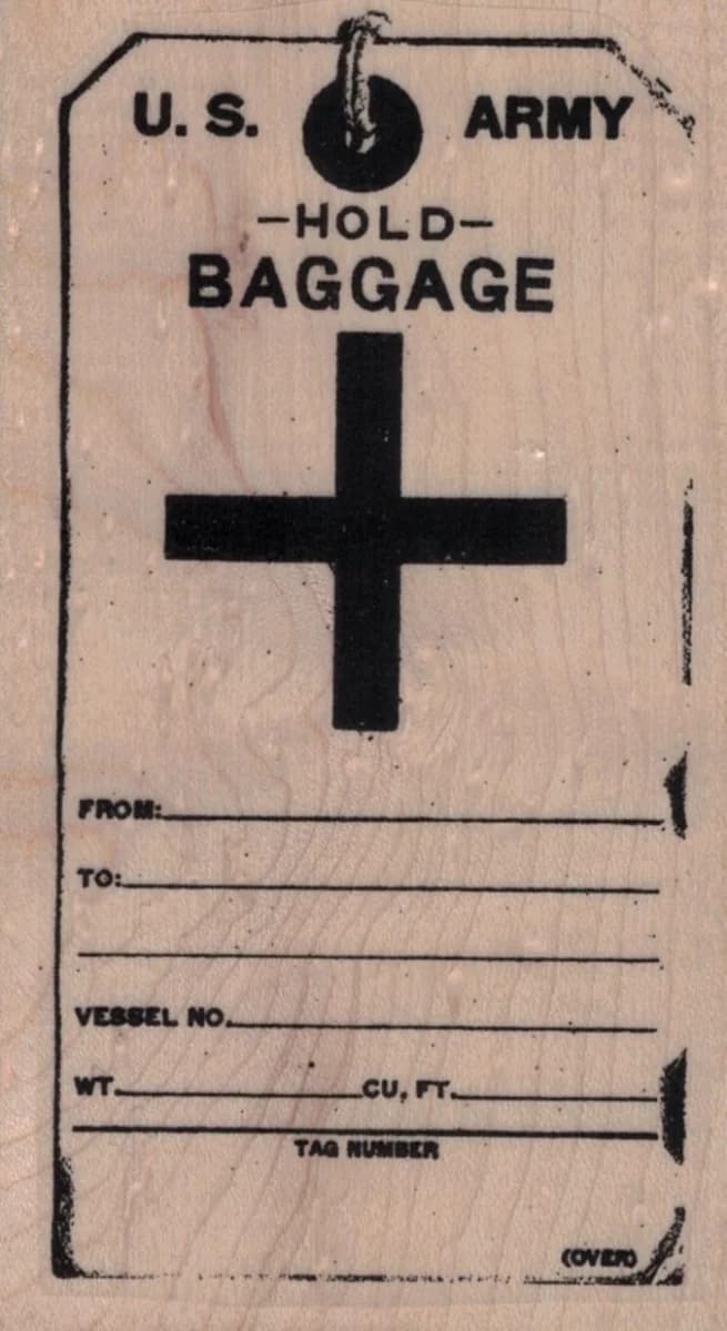 Army Baggage Tag 2 1/2 X 4 1/4