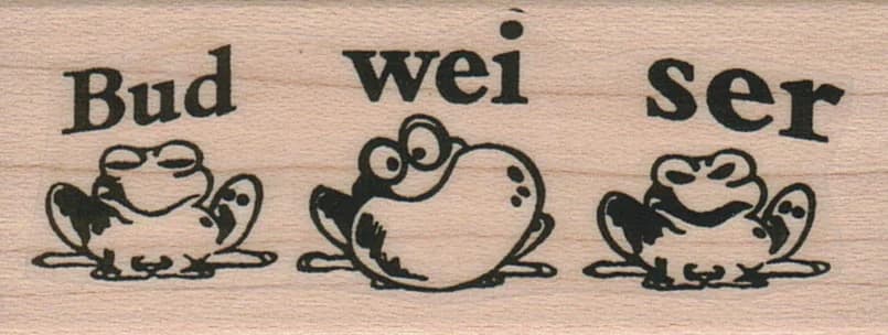 Bud-wei-ser Frogs 1 1/4 X 2 3/4