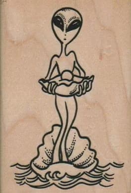 Alien In Sea Shell 2 1/4 X 3 1/4