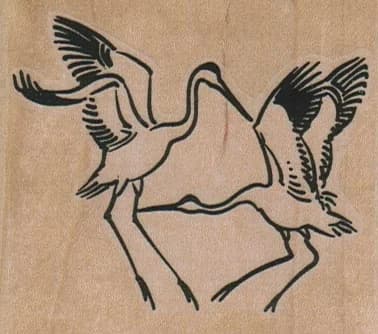 Sparring Cranes 2 3/4 X 2 1/4