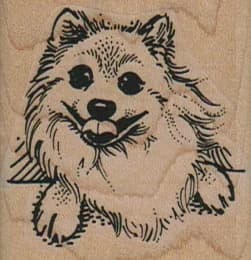 Happy Pom Dog Face 1 3/4 X 1 3/4