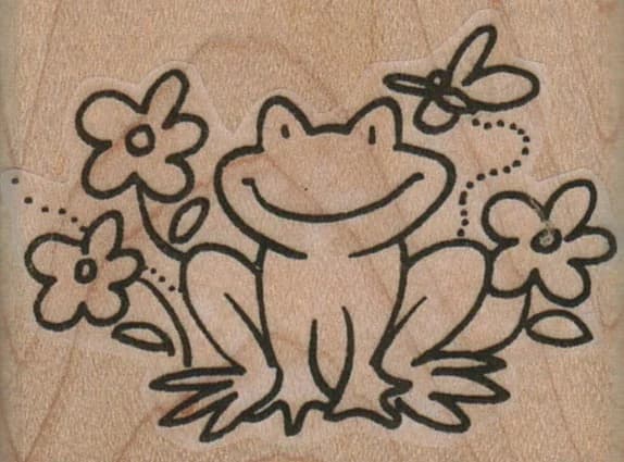 Frog In Flowers 2 X 1 1/2