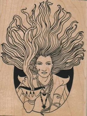 New Age Lady With Hair 3 3/4 X 4 3/4