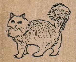 Fluffy Cat Side 2 1/4 X 1 3/4