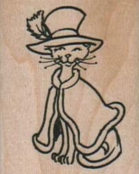 Cat In Hat And Cloak 1 1/2 X 1 3/4