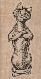 Smiling Sitting Cat 1 X 1 3/4