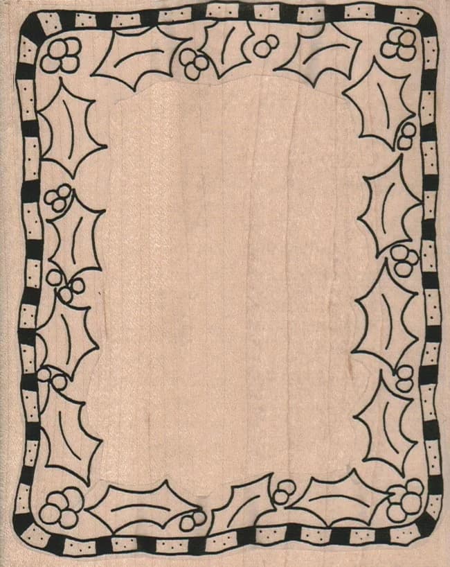 Holly Christmas Border 4 1/2 X 5 1/2