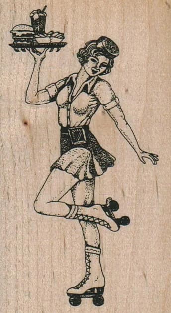 Roller Skating Waitress 2 1/2 X 4 1/4