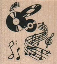 Records And Music Notes 1 1/2 X 1 1/2