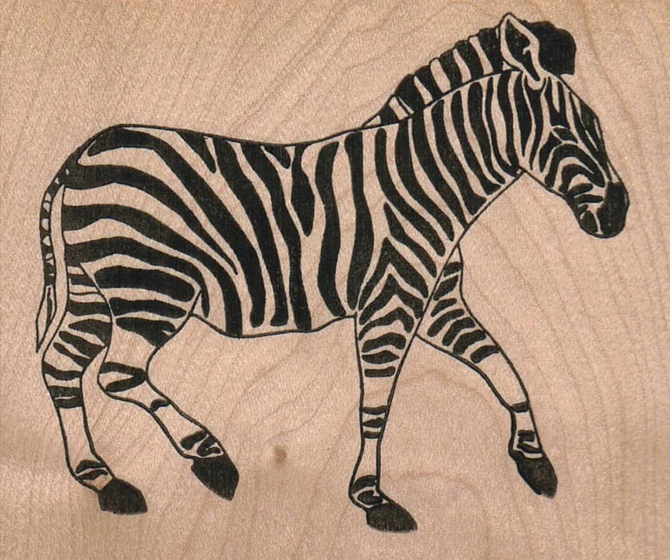 Zebra Walking 3 1/4 X 2 3/4