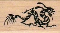 Stylized Dragon Sm B&w 1 1/4 X 2