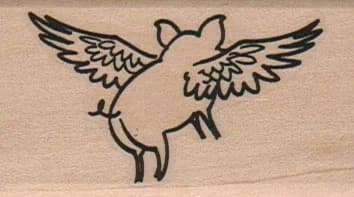 Flying Pig Side View 1 1/2 X 2 1/4