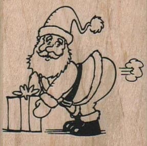 Santa Breaking Wind 2 X 2
