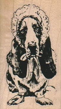 Basset Hound In Bonnet 1 1/2 X 2 1/2