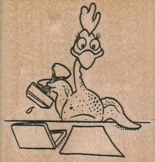 Rubber Chicken Stamping 2 1/4 X 2 1/4