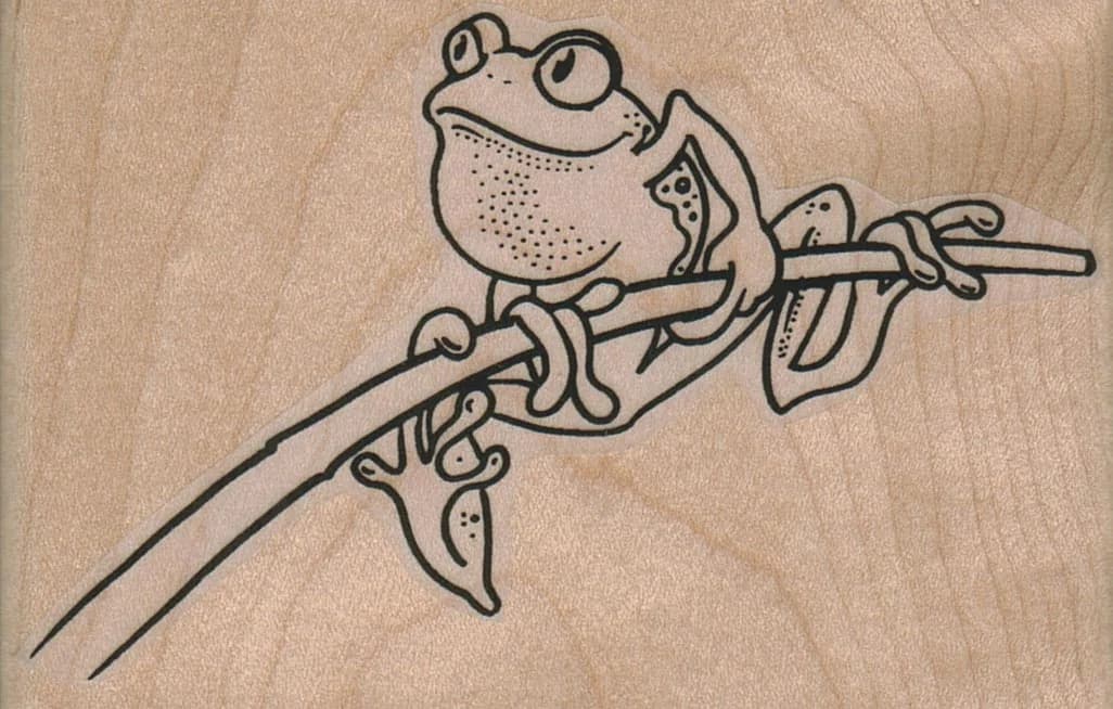 Frog On Branch 3 1/2 X 2 1/4