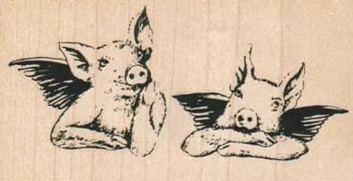 Angel Pigs 3 3/4 X 2