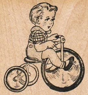 Tricycle Boy 2 1/4 X 2 1/4