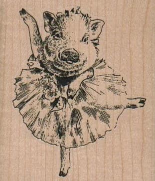 Pig In Tutu 2 1/4 X 2 1/2