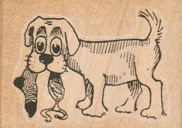 Dog With Sock 2 1/2 X 1 3/4