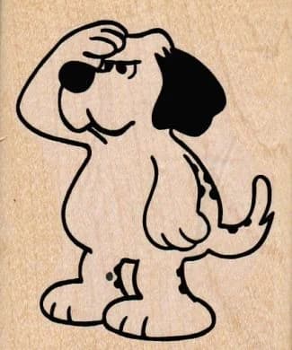 Puzzled Dog 3 X 3 1/2