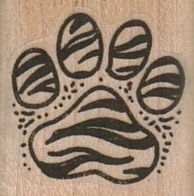 Tiger Stripe Pawprint 1 X 1